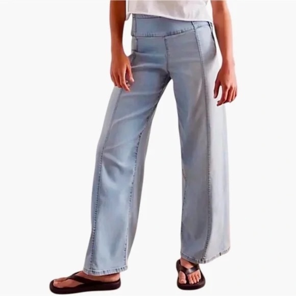 NWT WE THE FREE PEOPLE Jeans Spotlight High-Rise Wide-Leg In COLOR PERFECTION - Picture 5 of 12